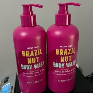 Set Of (2) Trader Joe's Brazil Nut Body Wash Coconut Oil Shea Butter 16oz